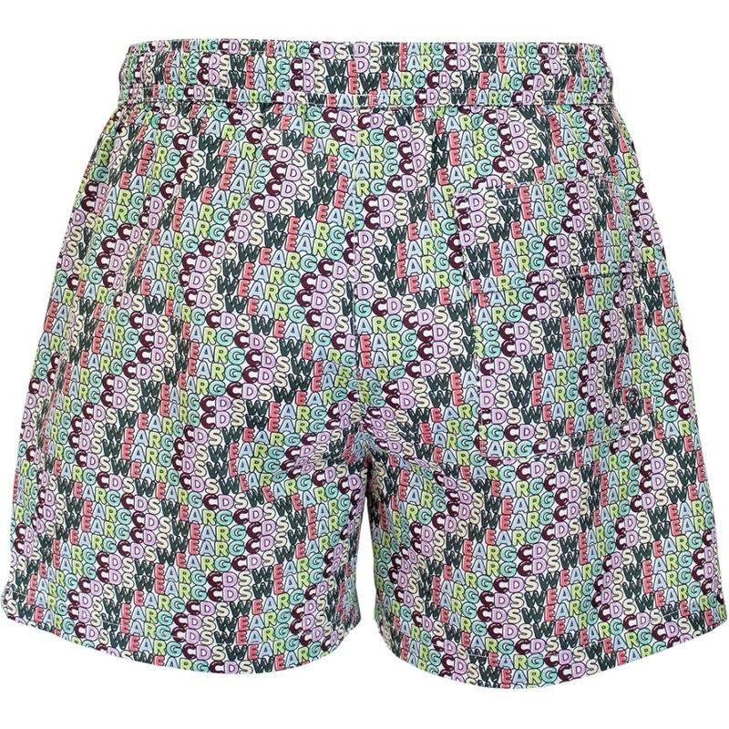 בגד ים הדפס לוגו צבעוני GCDS