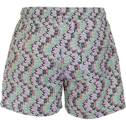 בגד ים הדפס לוגו צבעוני GCDS