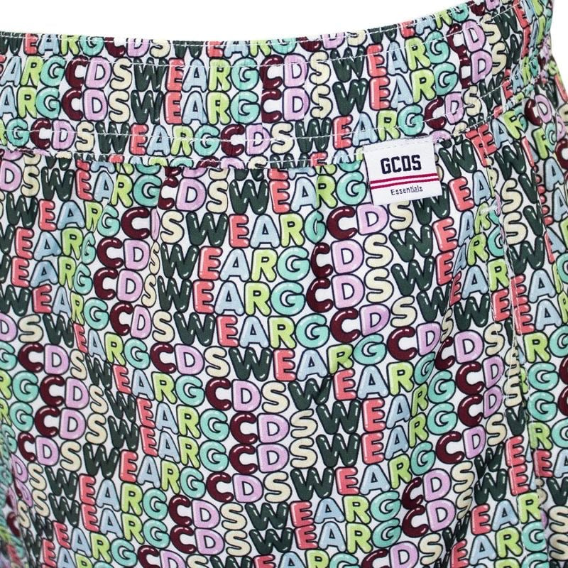 בגד ים הדפס לוגו צבעוני GCDS