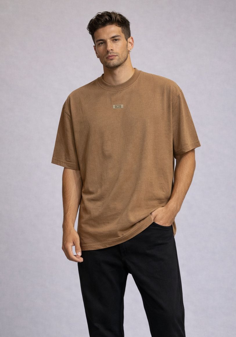 טי שירט לוגו מרכזי ווש GCDS